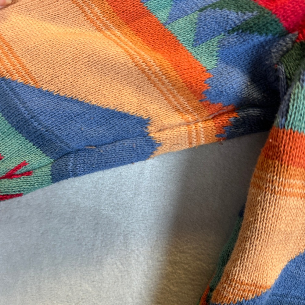Chaps Large Southwestern Aztec Cotton Knit Cowl Neck Sweater Multi Native - Picture 8 of 9